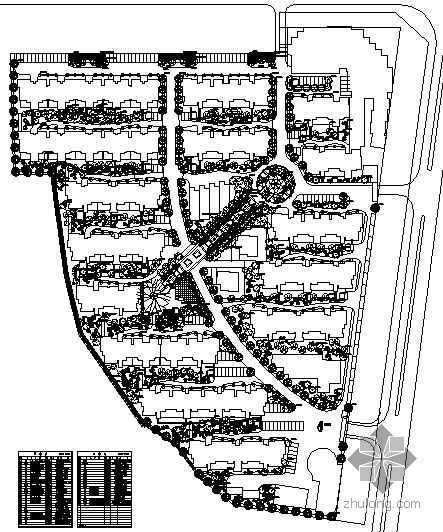 广场种植设计平面图资料下载-[山西]某小区植物种植设计平面