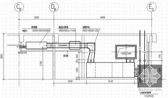 [济南]大学计算中心暖通空调设计施工图-机房剖面图