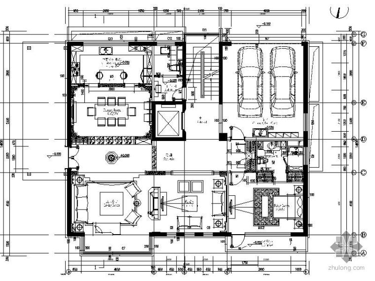 2层合院别墅平面图资料下载-二层别墅平面图