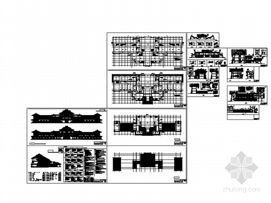 [江西] 仿古3层单檐道学院设计施工图-总缩略图 