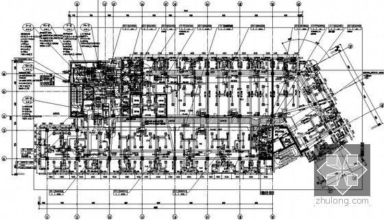 [上海]高档办公楼空调通风设计全套图纸(冰蓄冷 3栋楼)-1号楼空调通风平面图