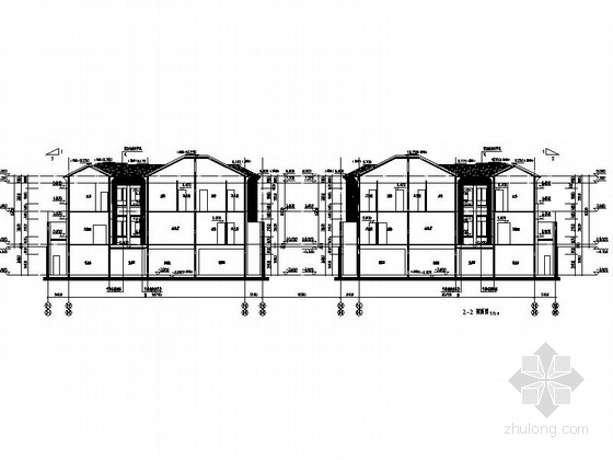 [江苏]某小区二层三联排新古典风格别墅建筑施工图- 