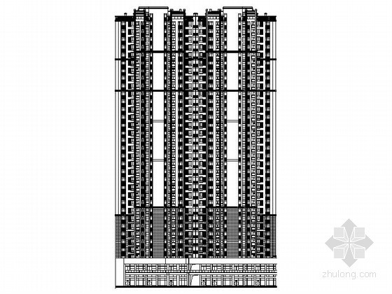 15层两梯三户户型平面资料下载-[武汉]某三十二层一梯四户连塔建筑施工图（4号楼）