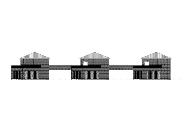 当代风格建筑设计资料下载-[河南]高校校园商业街建筑设计施工图（CAD）