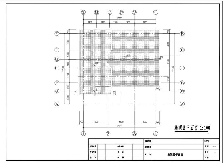 现代中式风格二层别墅建筑设计（效果图+施工图）-屋顶平面图