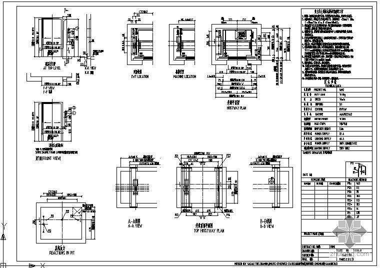 监理1000问资料下载-某1000-W1000-1.6-左电梯节点构造详图