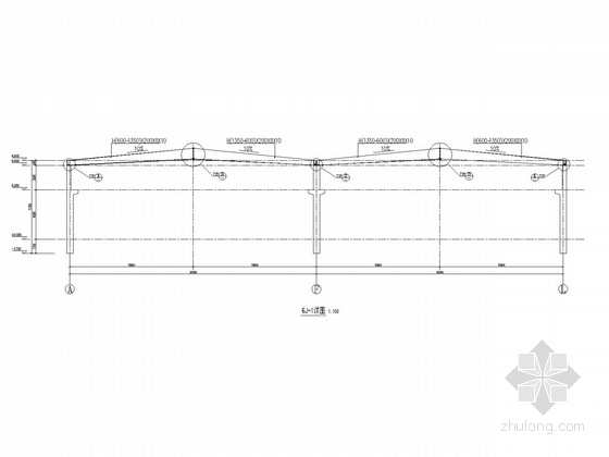 单层混凝土柱钢屋架施工图资料下载-带吊车混凝土柱钢屋架厂房结构施工图(2013.04)