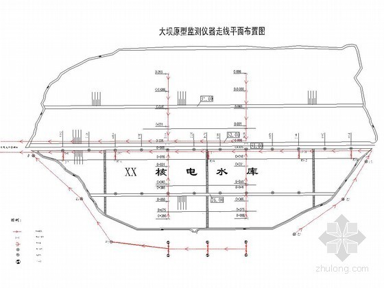 地铁20号线最新线路图资料下载-核电水库大坝原型监测仪器走线图