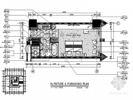 设备房施工图CAD图纸资料下载-[唐山]首家国际酒店双拼房CAD施工图