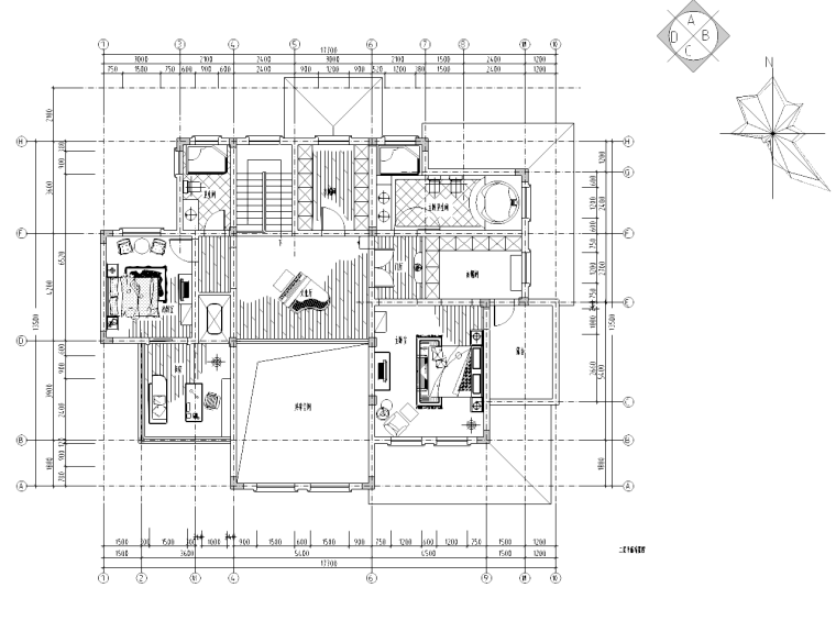 90方室内设计施工图资料下载-[江苏]某欧式别墅室内设计详细施工图