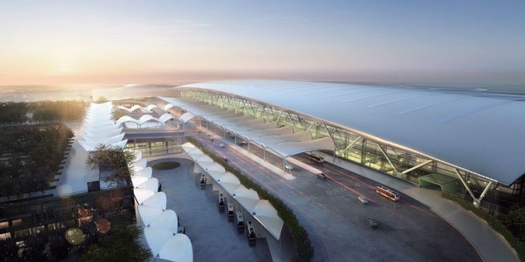 球场膜结构雨篷资料下载-超大型航站楼设计实践与思考——新白云国际机场T2航站楼