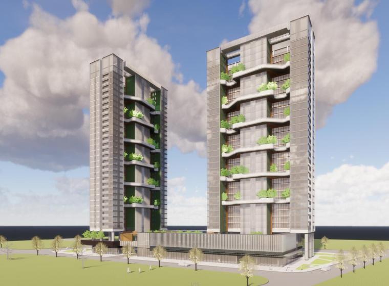 现代多层住宅建筑模型资料下载-现代风格招商前海公寓建筑模型设计（2018年）