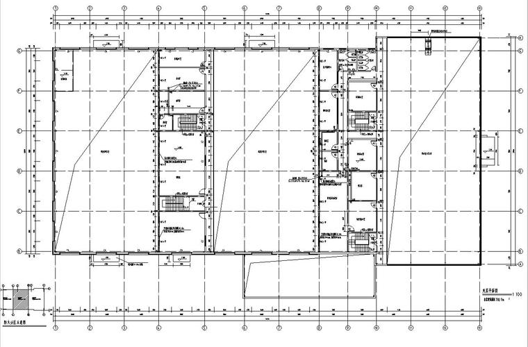 [宁夏]两层门钢结构4S汽车店建筑施工图（含全专业建筑图纸）-两层门钢结构4S汽车店建筑平面图