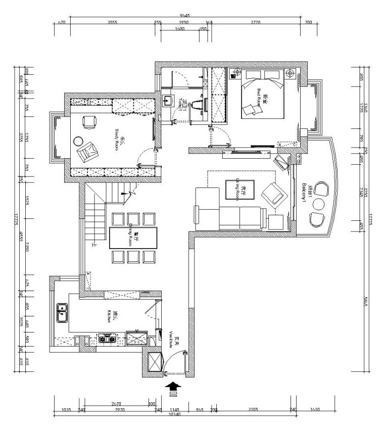 装修效果图复式客厅资料下载-[苏州]现代简约风格MOHO复式公寓施工图设计（附效果图）