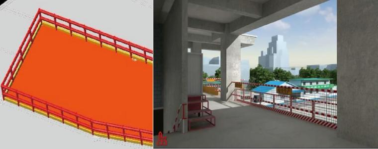 [陕西]动车段项目BIM技术应用研究汇报PPT-建立洞口及临边防护模型