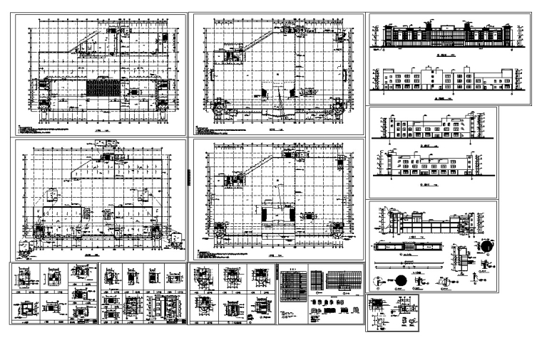 5套现代多层购物中心商业建筑设计施工图CAD-大型商场商业建筑设计施工图