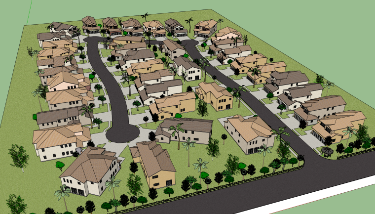 小型建筑设计模型资料下载-南方小区建筑设计模型