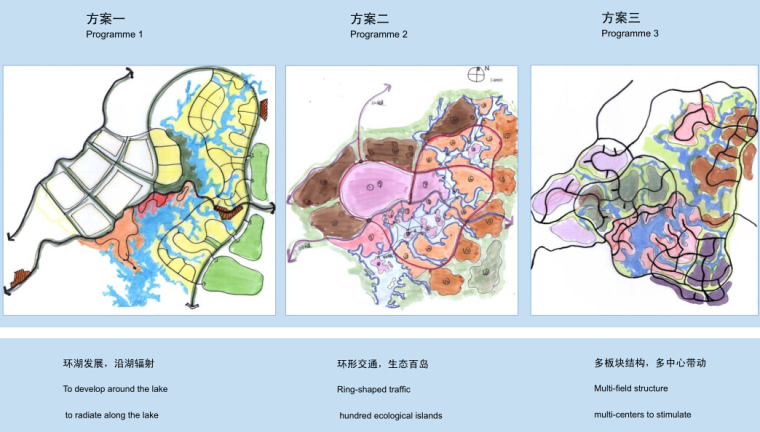 [四川]大竹百岛湖温泉度假小镇概念规划设计-温泉度假小镇概念规划——多方案对比