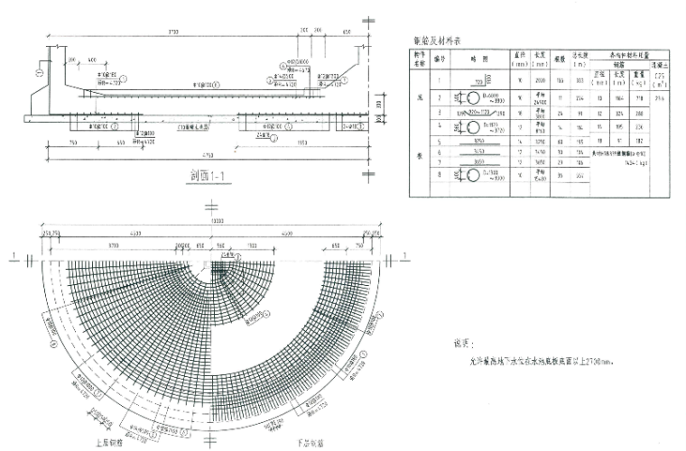 200m³圆形蓄水池图集CAD资料下载-池底钢筋布置图