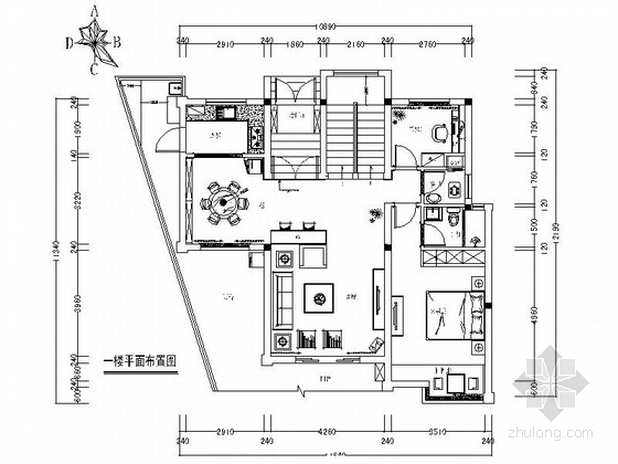 典雅现代风格建筑资料下载-[山西] 精品典雅现代风格三层别墅装修施工图（含效果）