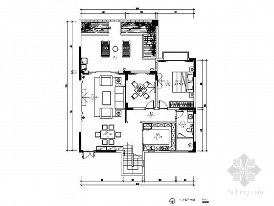 现代风格别墅客厅效果图资料下载-现代风格两层别墅施工图（含效果图）