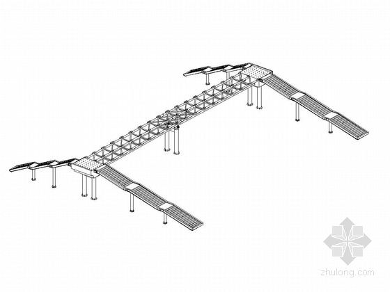 钢结构桁架天桥资料下载-钢结构人行天桥新建工程设计套图（22张 附渲染图）