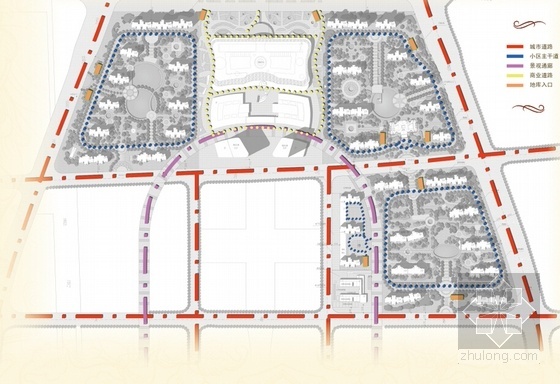 [江苏]泰州居住区及商业地块设计方案文本-城市规划分析图