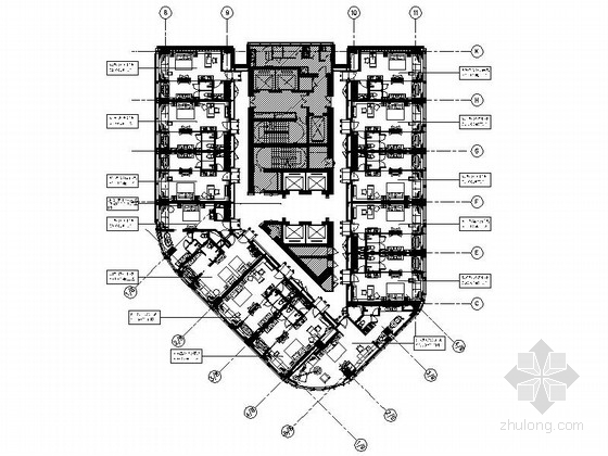 五星酒店客房建筑平面图资料下载-[北京]超豪华现代商务酒店客房部分施工图