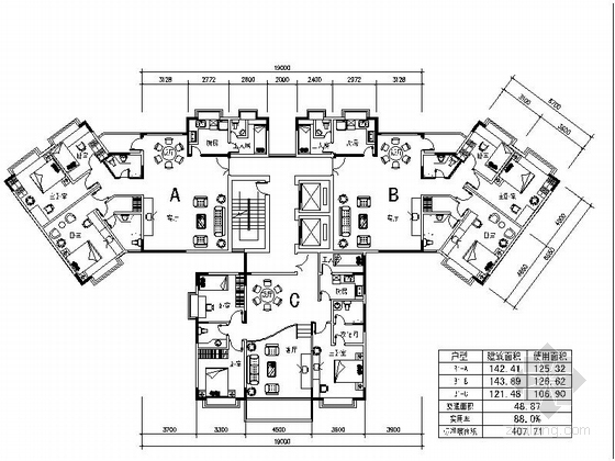 多层与小高层单体建筑多户型合集图-多层与小高层单体建筑多户型图