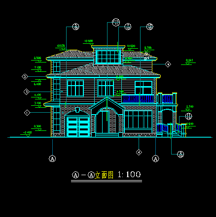 古塔建筑设计图纸资料下载-小型别墅建筑设计图纸