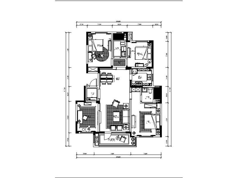 法式居室设计资料下载-[青岛]法式浪漫精品三居室装修设计施工图（含实景图）