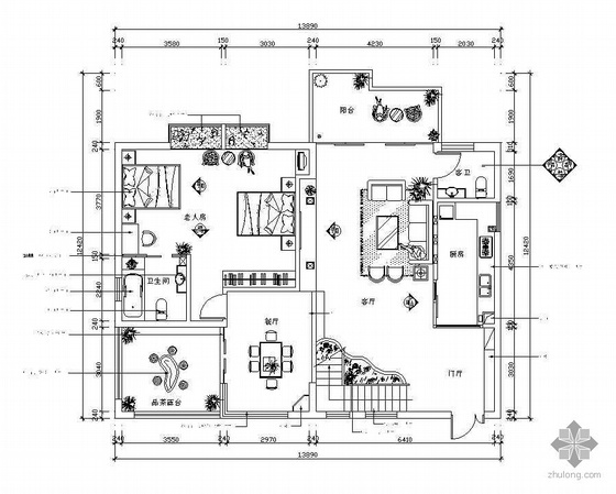 100平别墅装修施工图资料下载-某别墅装修施工图