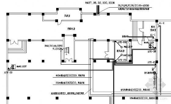 商场地下车库平面图纸资料下载-某地下车库动力配电平面图