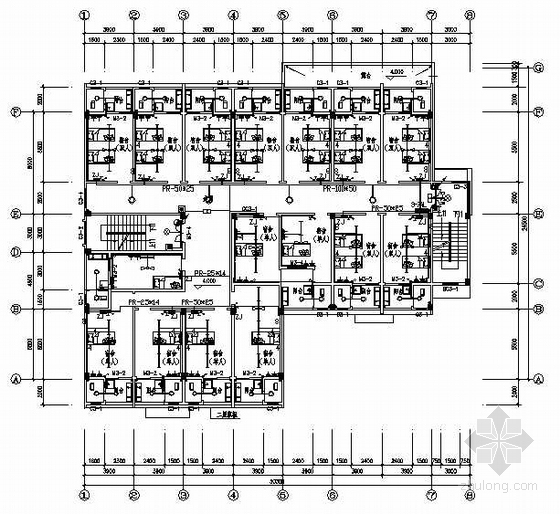 2层宿舍CAD图纸资料下载-某七层宿舍楼电气图纸