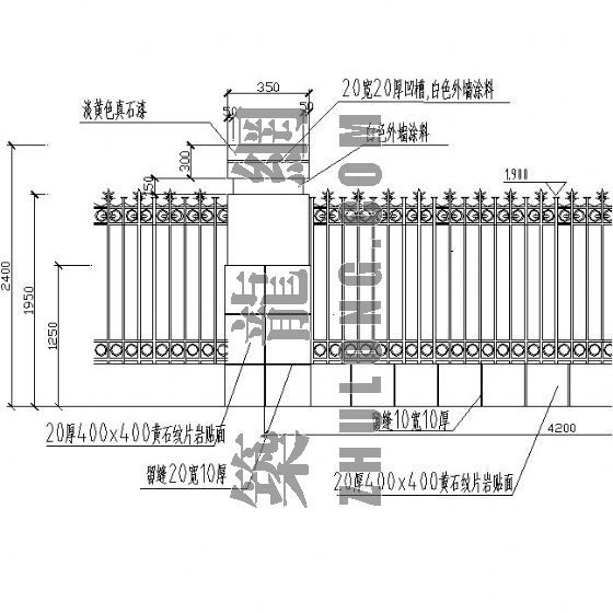 围墙开裂修补方案cad资料下载-围墙方案（二）