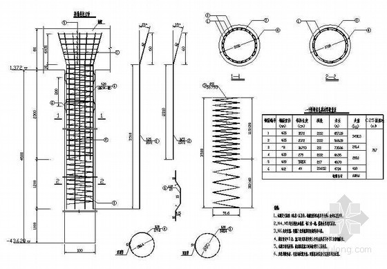 柱模板加固DWG资料下载-桥梁下部桥墩桩柱、墩身钢筋构造节点详图设计