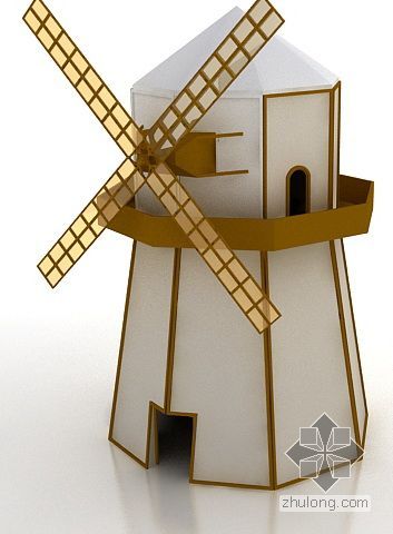 荷兰风车3d模型资料下载-经典风车小楼、小屋
