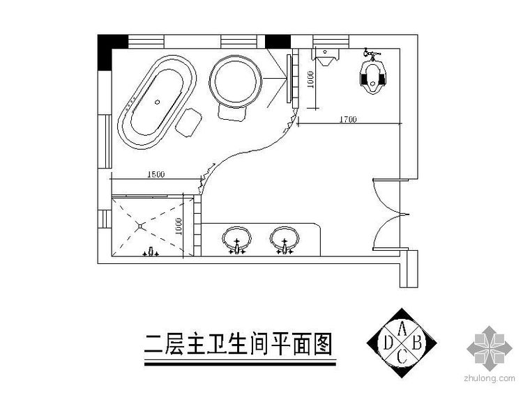 抗倍特卫生间隔断详图资料下载-卫生间装修详图