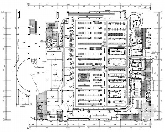 [江苏]大型二层连锁超市电气施工图纸-三层弱电平面图 
