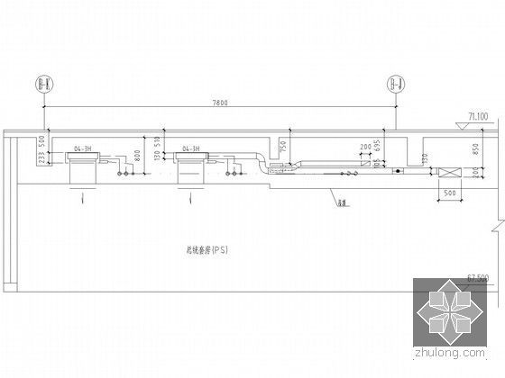 [成都]酒店办公大厦暖通空调施工图纸131张（15万平米）-吊顶剖面图