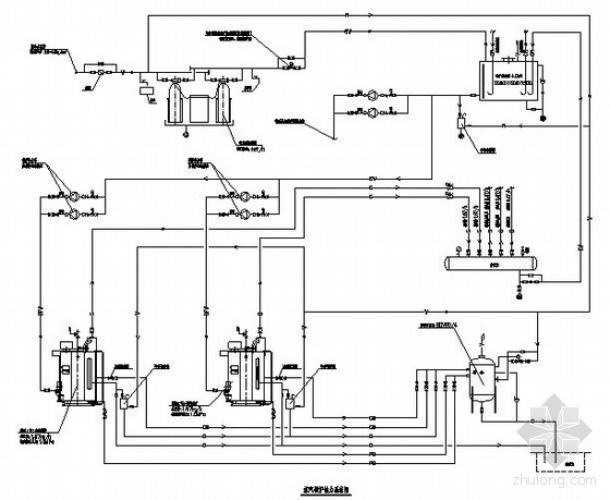 二次蒸汽资料下载-蒸汽锅炉热力系统图