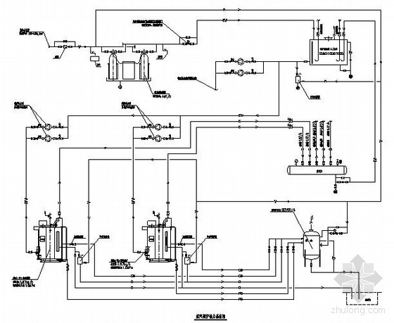蒸汽锅炉热水系统资料下载-蒸汽锅炉热力系统图