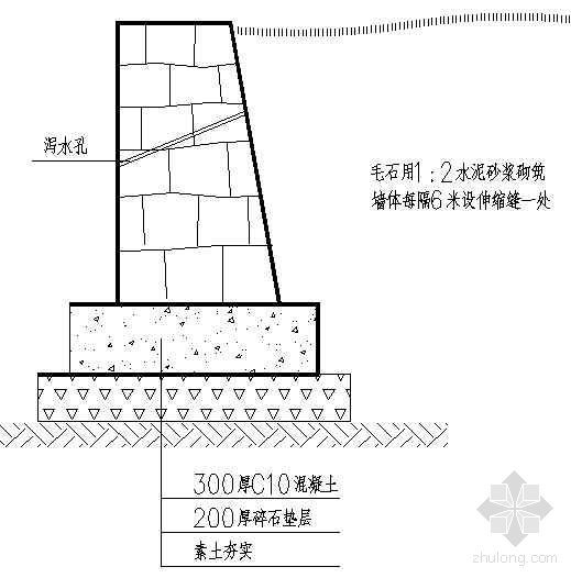 围墙花台剖面详图资料下载-围墙挡土墙部分剖面详图