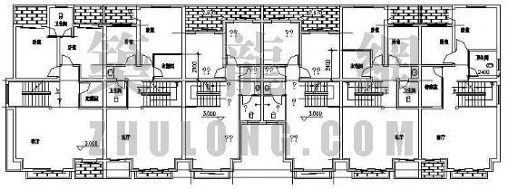 餐饮建筑平面方案资料下载-某联体别墅建筑平面设计方案