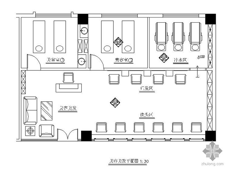 装修美容院效果资料下载-酒店美容美发店室内装修图（含效果）