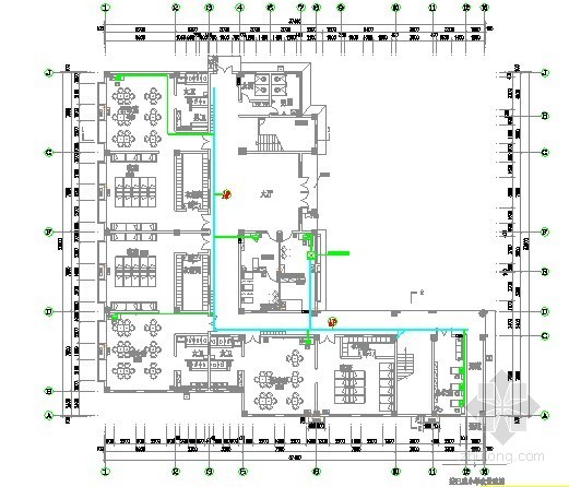 [重庆]镇中心幼儿园室内装饰及室外景观工程量清单计价实例(含施工图纸)-一层综合布线平面图 