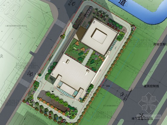 驳岸绿化设计方案资料下载-[绍兴]办公大厦景观绿化设计方案