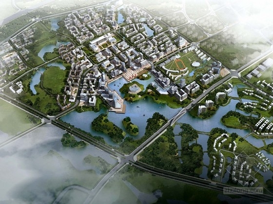 湖滨规划设计资料下载-[广东]湖滨新镇核心区规划设计方案文本（双语文本）