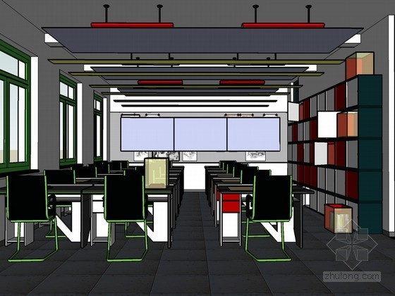设计教室SketchUp模型下载-设计教室 