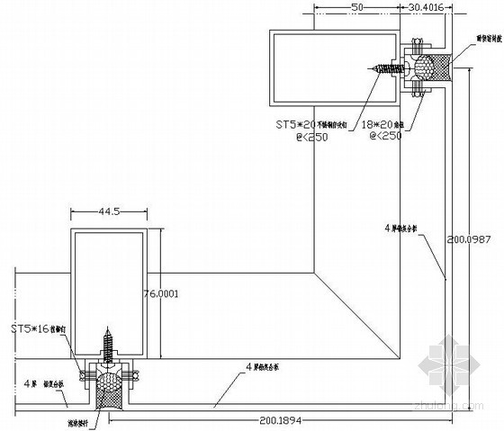 铝塑板阳角施工图资料下载-铝复合板阳角节点详图